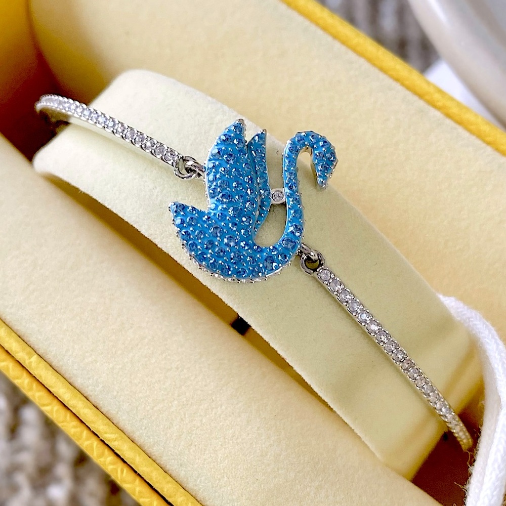 Swarovski Blue Swan Bolo Bangle Bracelet